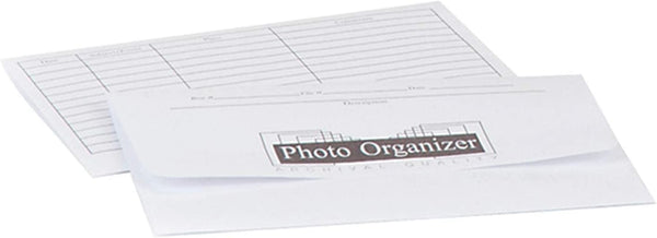 Lineco Acid Free Photo Organizer White File Envelopes 4x6 Inch for Photos, Postcards, Greeting Cards (25/Pack, 4 Packs)