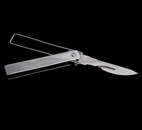ILEAF Stainless Steel Pocket Folding Utility Knife with 10 Replaceable Blades, Ultra Compact and Lightweight (Stainless Steel) by ILEAF
