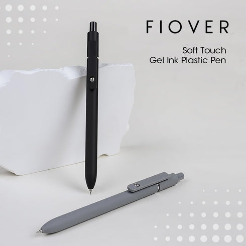 FIOVER Gel Pens, 6Pcs Fine Point Smooth Writing Pens, 0.5mm Black Gel Ink for Journaling Note Taking