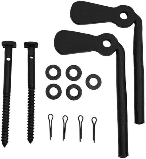 Set 2 Mystic Colonial Medieval Hand-Forged Iron Shutter Dogs of Heavy Duty Functional Window Shutter Holdbacks | Rustic