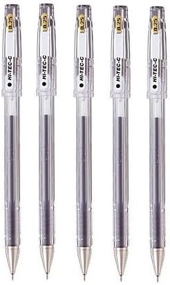 Pilot Hi-Tec-C 025 Gel Ink Pen, Hyper Fine Point 0.25mm Black Ink, LH-20C25 Value Set of 2