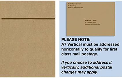 LUXPaper Vertical A7 Invitation Envelopes | 5 1/4" x 7 1/4" | Grocery Bag Brown | 70lb. Text | 50 Qty