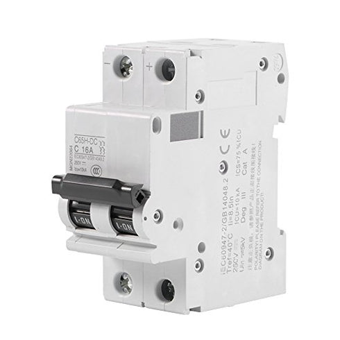 2P 250V Low-Voltage DC Miniature Circuit Breaker 63A for Solar Panels, Grid System, DIN Rail Mount