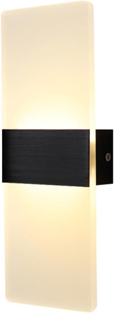 Daxng Dimmable 6W Lightess Modern Wall Sconce Sconce Wall Lighting Black Indoor Wall Lamp Acrylic Wall Mounted Lighting