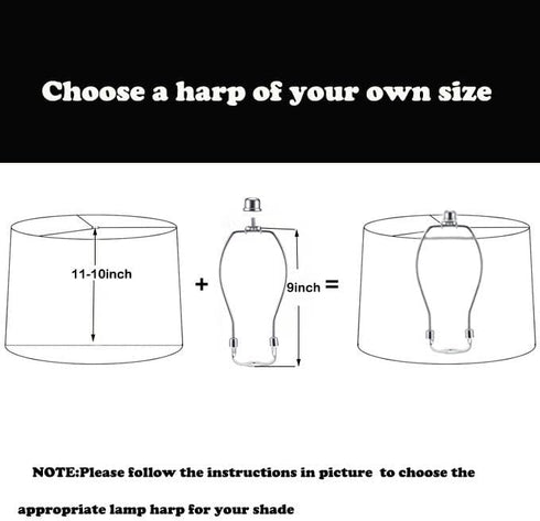 HanWenHone Holder9Inch -2 SetDetachable 2 Lamp Shade Harp Lamp Harp Kit Shade Holder for Table & Floor Lamps DIY