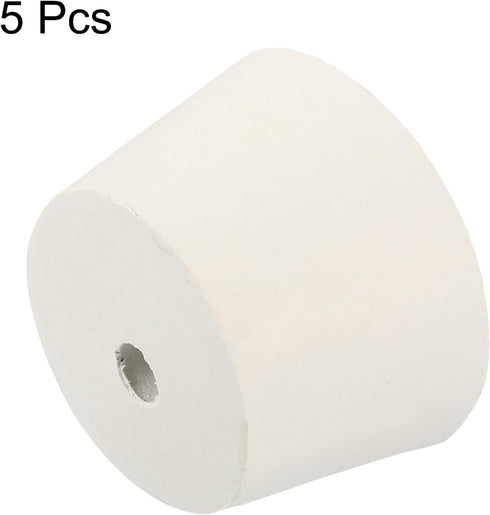MECCANIXITY Rubber Tapered Plug, 45mm to 56mm with Hole for Test Tubes, 5 Pieces