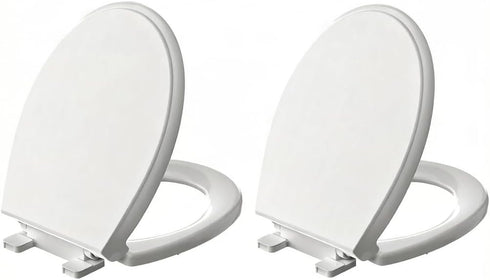 Round Toilet Seat Soft Close 16.5 Inch, Quiet No Slam Toilet Lid,
