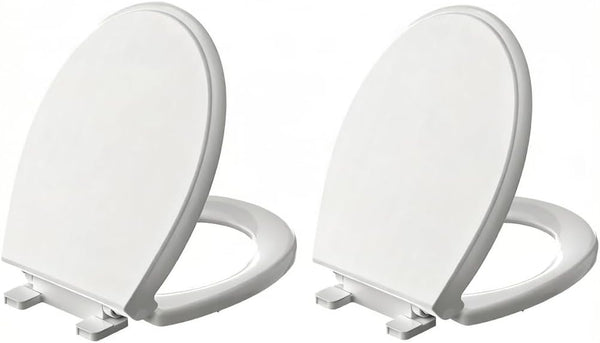 Round Toilet Seat Soft Close 16.5 Inch, Quiet No Slam Toilet Lid,