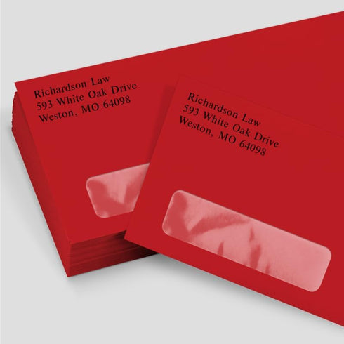 LUXPaper #10 Business Window Envelopes | 4 1/8" x 9 1/2" | 50 Qty - Ruby Red | 80lb. Text