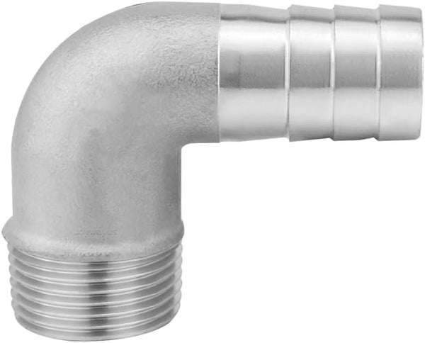 Joywayus 1" Hose Barb x 3/4" NPT Male Home Brew Pipe Fitting - Stainless Steel 90 Degree Elbow Adapter