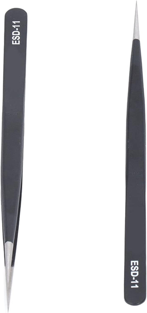 Static Resistant Tweezer, Precision HRC40-45 Thermal Insulation Stainless Steel for Electronics Repair, Soldering