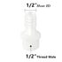 Quickun Plastic Hose Barb Fitting, 1/2" Barb to 1/2" Male Thread, White Adapter Union Fitting, Pack of 5