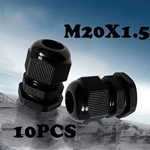 ZKSM (10Pcs), M20 1.5 6-12 Cable Glands Nylon Cable Glands Waterproof x Glands Range Black Cable Connector