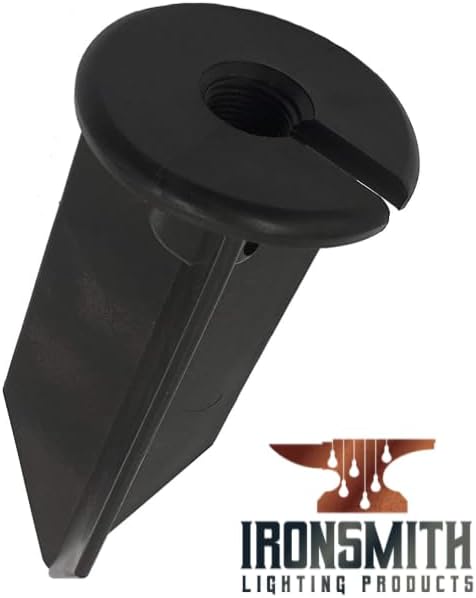 8-Inch Black Outdoor Light Support Stake - Durable Resin Fixture Spike with Wire Management
