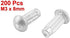 uxcell a15091700ux0635 Fastener, 200 Pcs 1/8" x 5/16" Aluminium Round Head Solid Rivets