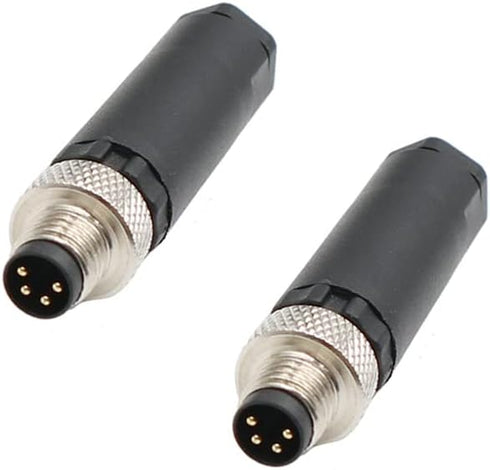 2Pcs M8 4 Pin Connector, Unshielded Field Assembly Wireable Sensor IP67 A Code Straight Type Adapter