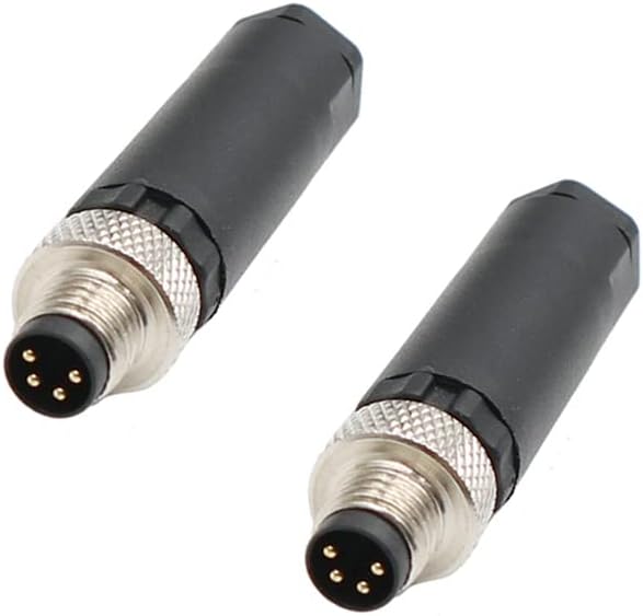 2Pcs M8 4 Pin Connector, Unshielded Field Assembly Wireable Sensor IP67 A Code Straight Type Adapter