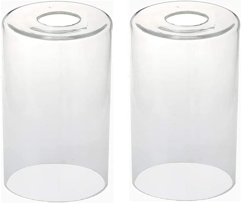 MISUOVERRE Clear Glass Cylinder Shade, 2 pack, Pendant Lights Shade Fixture Replacement Globes,