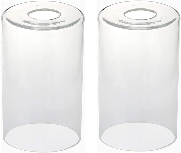 MISUOVERRE Clear Glass Cylinder Shade, 2 pack, Pendant Lights Shade Fixture Replacement Globes,