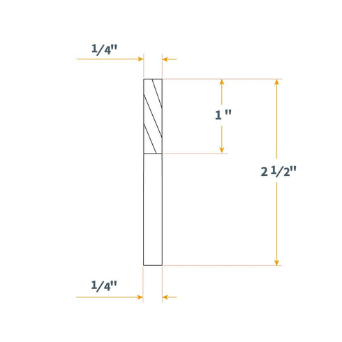 POWERTEC 73004 Spiral Router Bit, Down Cut, 1/4 Inch Cutting Diameter, 1/4” Shank Solid Carbide CNC Bits