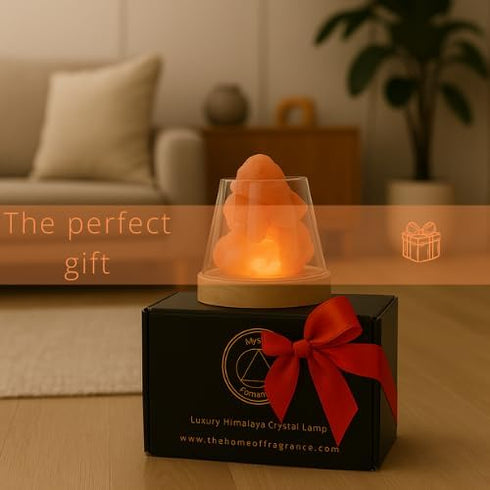 Mystic Romance Himalayan Salt Lamp Rechargeable, Pink Himalayan Salt Crystal Lamp in Glass, Color Changing Cordless