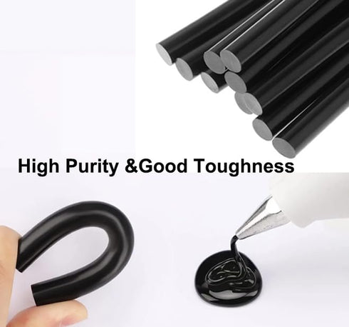 Black Hot Glue Sticks, 20Pcs for Mini Glue Gun, 0.43 Diameter X7.87" Long for DIY Projects