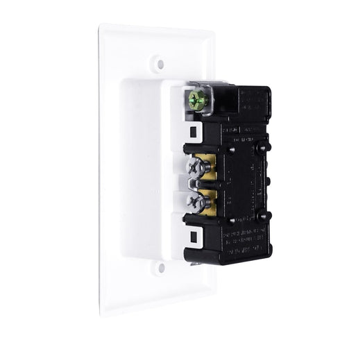 Construct Pro Recessed Dual Power Outlet Single Gang, White