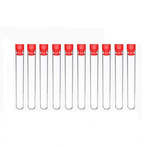 30PCS Plastic Clear Test Tubes with Caps for Scientific Experiments, School Teaching, Storing Liquids
