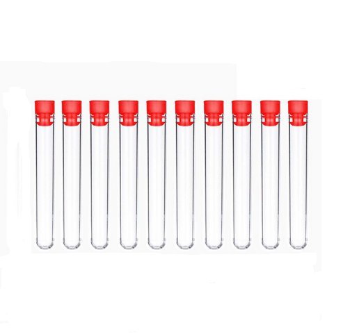 30PCS Plastic Clear Test Tubes with Caps for Scientific Experiments, School Teaching, Storing Liquids