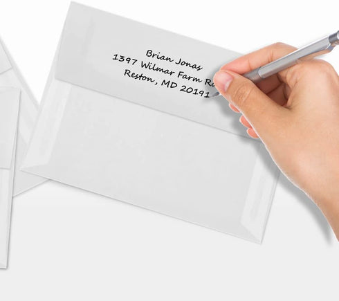 LUXPaper A7 Invitation Envelopes | 5 1/4" x 7 1/4" | 30lb. Text | Clear Translucent | Peel & Press | 50 Qty