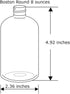 Natural Farms 16 Pack 8 oz - Plastic Amber Boston Plastic Spray Bottles - Fine Mist Sprayer & Dust Cap for Essential