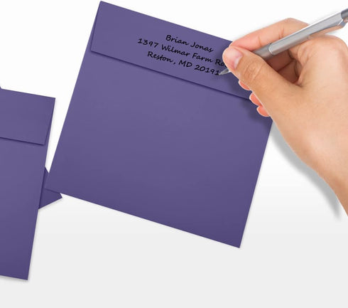 LUXPaper Square Invitation Envelopes - Peel & Press, 6" x 6", Wisteria Purple, 80lb. Text, 50 Qty