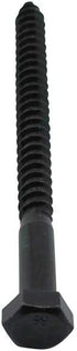 Renovators Supply Manufacturing Lag Bolts, 4 in. Black Zinc Plated Steel Lag Screws, Pack of 10