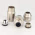 2Pcs M12 4 Pin Male Connector, D Code Straight Type Adapter for PG7/PG9 Cable IP67 Waterproof Shielding