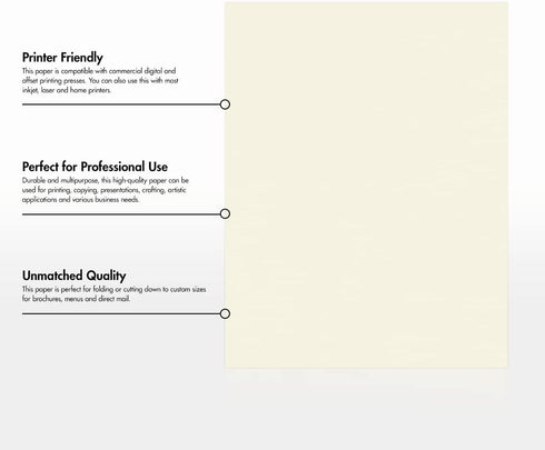 LUXPaper 8.5" x 11" Classic Crest Paper | Letter Size | 24lb. Text | Natural White | 50 Qty