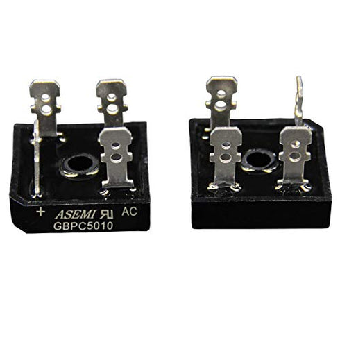 GBPC5010 Single Phase Bridge Rectifier Diode (Pack of 2 Pieces), 50A 1000V AC to DC with Heat Sink