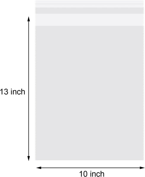 50pcs 10x13 Inch Resealable Plastic Clear Bags for Storage, Retail Organizing, Clothing Packaging