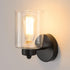 KENMI 1-Light Bathroom Black Vanity Light Matte Black Wall Sconce Vintage with Clear Glass Shade, Hallway Light Fixture