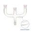4 Way Claisen Distillation Adapter with 14/20 Joints, Connecting Adapter for Lab Supply