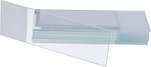 50 Pcs Ground Edge Pre-Cleaned Microscope Slides and 100 Pcs Pre-Cleaned Microscope Cover Glasses with 4 Plastic Droppers