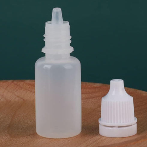 Othmro 10Pcs 0.7oz PE Plastic Bottles, 20ml Squeezable Eye Liquid Dropper Bottles with Green Cap