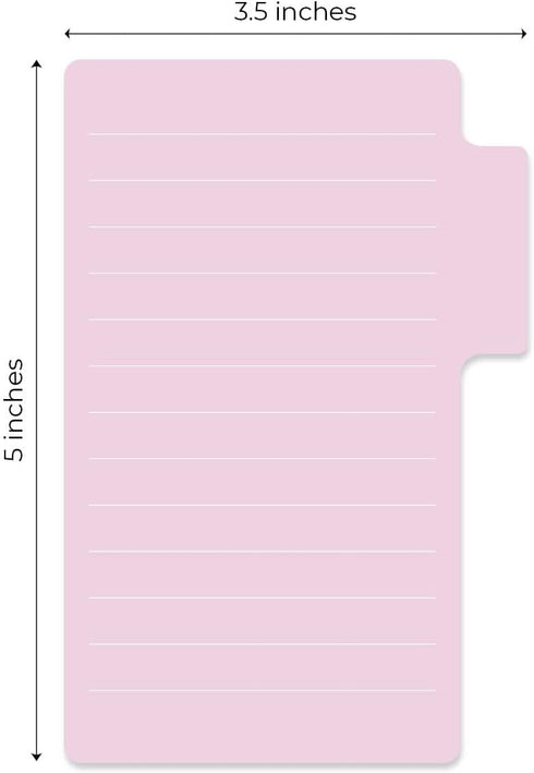 Pastel Tab Shaped Sticky Note Pad Assortment, Set of 3 To Do Pads, 3.5" x 5", 50 Sheets Per Pad, Made in USA