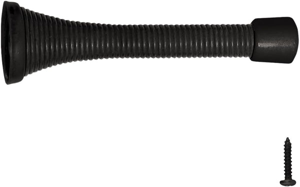 Design House Spring Door Stop Wall Protector with Rubber Tip, Oil Rubbed Bronze Solid Steel Stoppers, 10-Pack, 181719