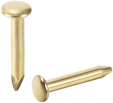 uxcell Small Tiny Hardware Nails Iron 1.2X6mm for DIY Decorative Wooden Boxes, 200pcs Gold Tone