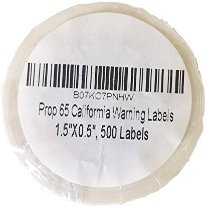FirstZi California Prop 65 Warning Labels - CA P65 Sticker Paper Sign - 0.5x1.5 Inches - 500 Stickers per Roll