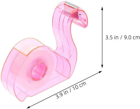SEWACC Pink Flamingo Tape Dispenser with Clear Tape, Decorative Flamingo Shaped Washi Cutting Tool