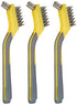 3-Pack, Amazon Basics Stainless Steel Mini Wire Brushes for Paint Removal, Rust Removal, Crevice Cleaning, Soft Grip