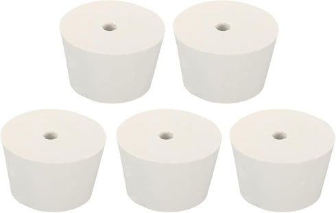 MECCANIXITY Rubber Tapered Plug, 45mm to 56mm with Hole for Test Tubes, 5 Pieces
