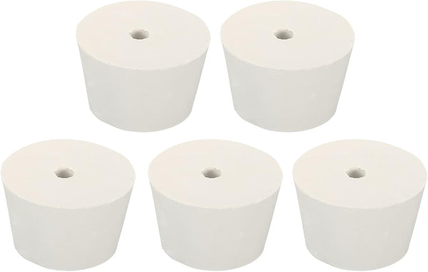 MECCANIXITY Rubber Tapered Plug, 45mm to 56mm with Hole for Test Tubes, 5 Pieces