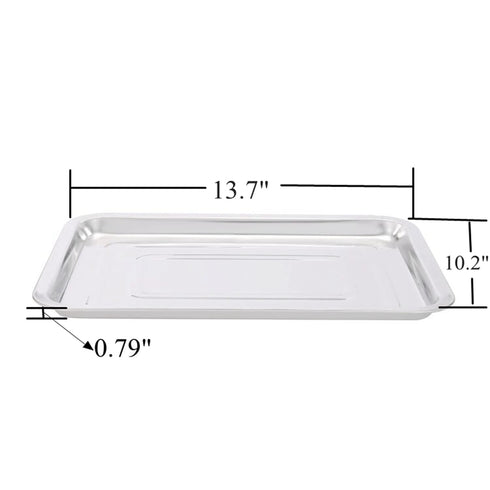 Stainless Steel Tray, 5 Pack, 13 1/2" x 10" for Dental Body Piercing Instrument Supplies